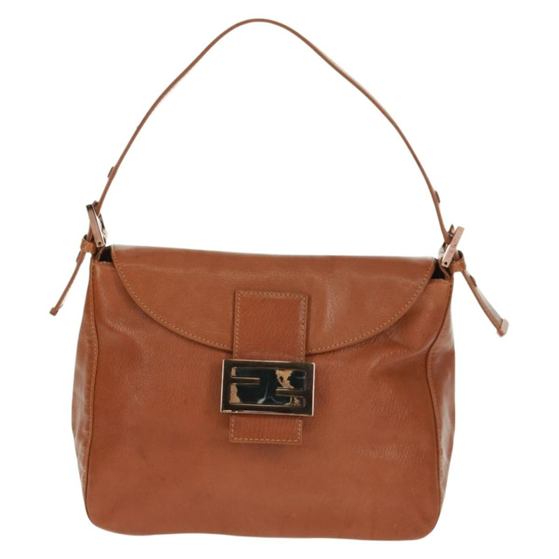 【日本直送】FENDI Mamma Baguette 單肩包 皮革 棕色 正品 yk20189SAV-12