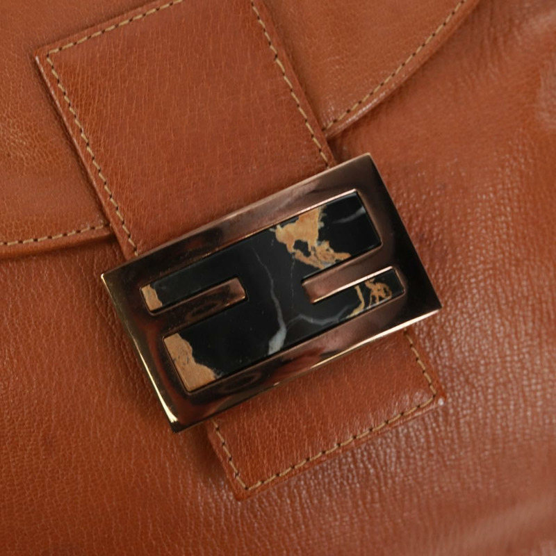 【日本直送】FENDI Mamma Baguette 單肩包 皮革 棕色 正品 yk20189SAV-19