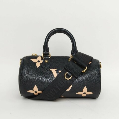 LOUIS VUITTON PAPILLON巴比龍BB20三合一黑色牛皮晶片肩背包