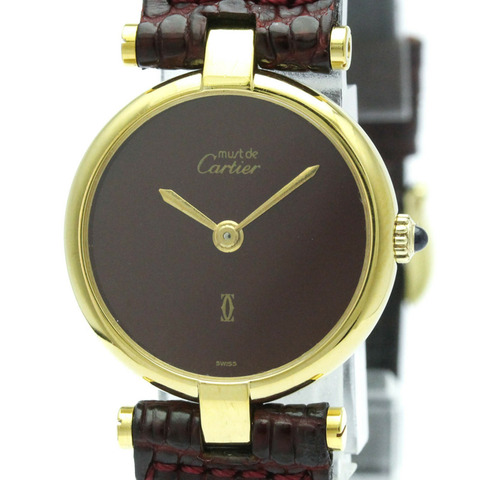 卡地亞 Must Vendome 鍍金石英女士腕錶