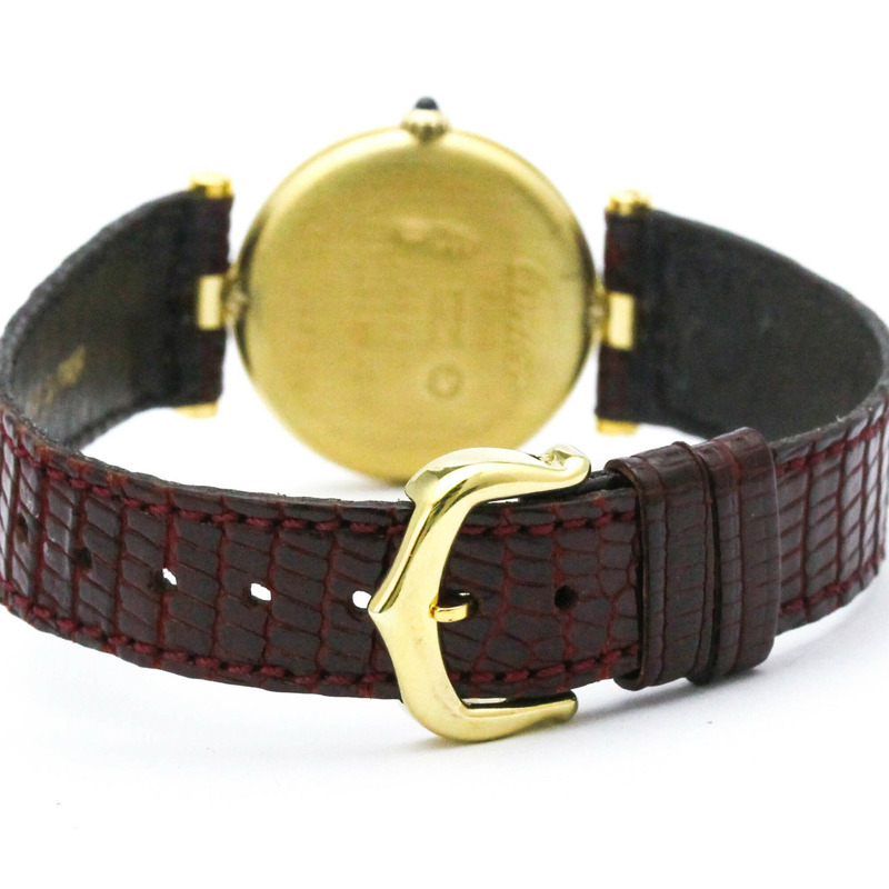 卡地亞 Must Vendome 鍍金石英女士腕錶-4