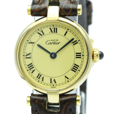 卡地亞 Must Vendome 鍍金石英女士腕錶