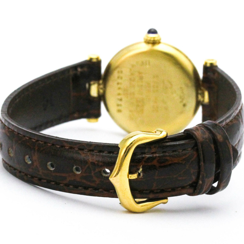 卡地亞 Must Vendome 鍍金石英女士腕錶-4