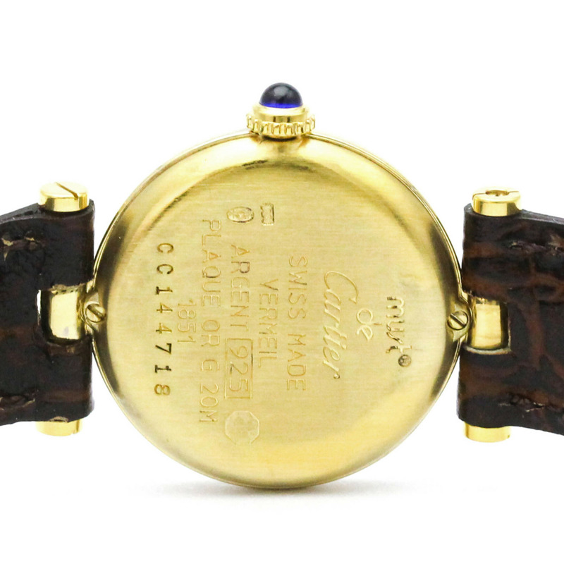 卡地亞 Must Vendome 鍍金石英女士腕錶-5