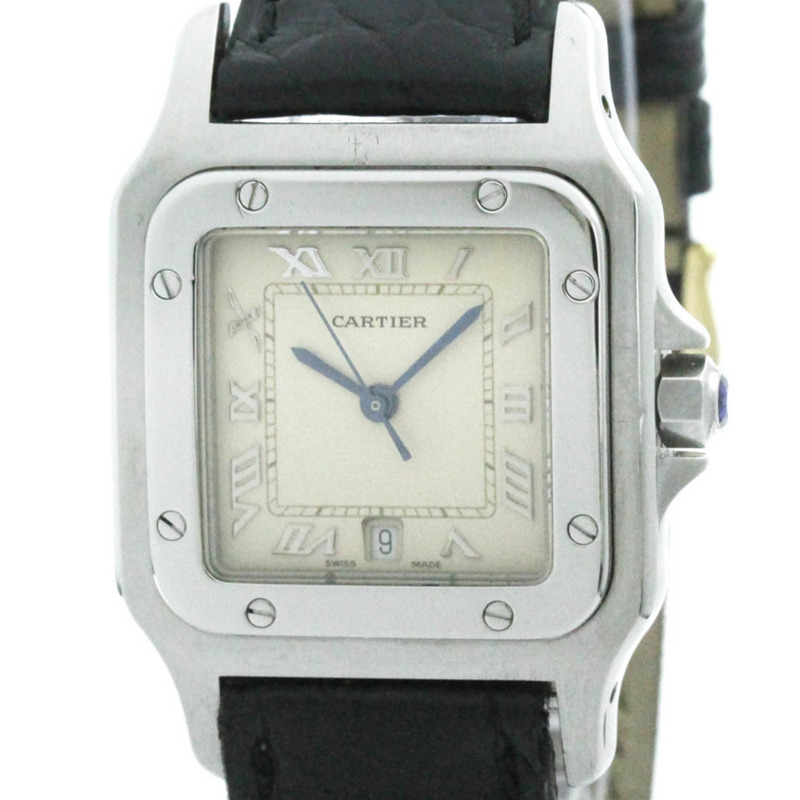 卡地亞 Santos Galbee 精鋼石英男士腕錶 W20025D6 拋光-0