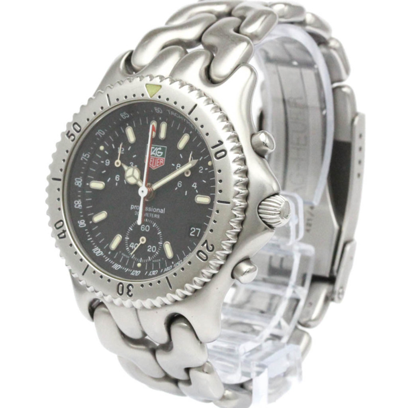 TAG HEUER 豪雅 Sel Chronograph 200公尺精鋼石英男錶 S39.306 拋光款-1