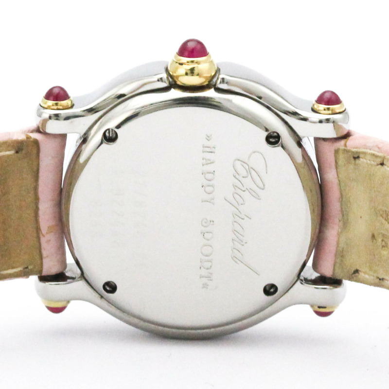 蕭邦 Happy Sport 鑽石粉紅珍珠貝母 18K 金精鋼腕錶 27/8246-21 拋光-5