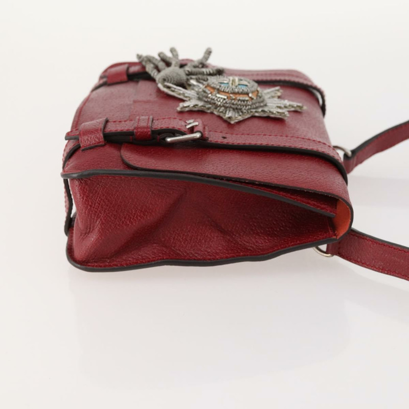 【日本直送】GUCCI 紅色銀色皮革單肩包 484676 正品 168926A-2