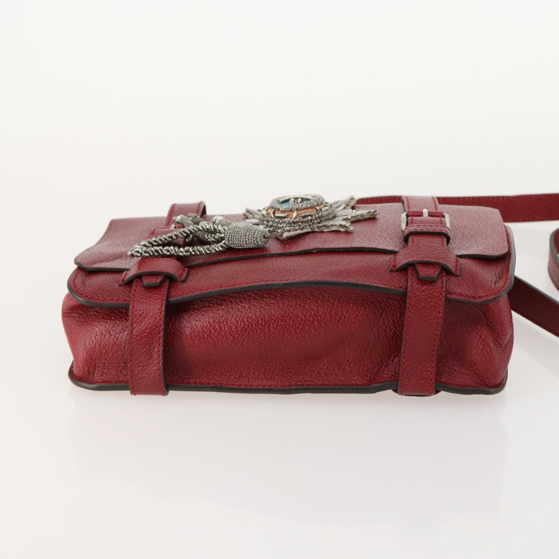 【日本直送】GUCCI 紅色銀色皮革單肩包 484676 正品 168926A-4