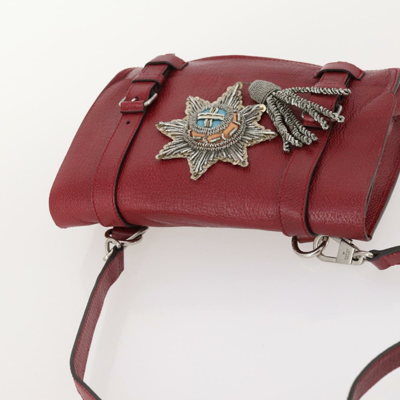 【日本直送】GUCCI 紅色銀色皮革單肩包 484676 正品 168926A-5