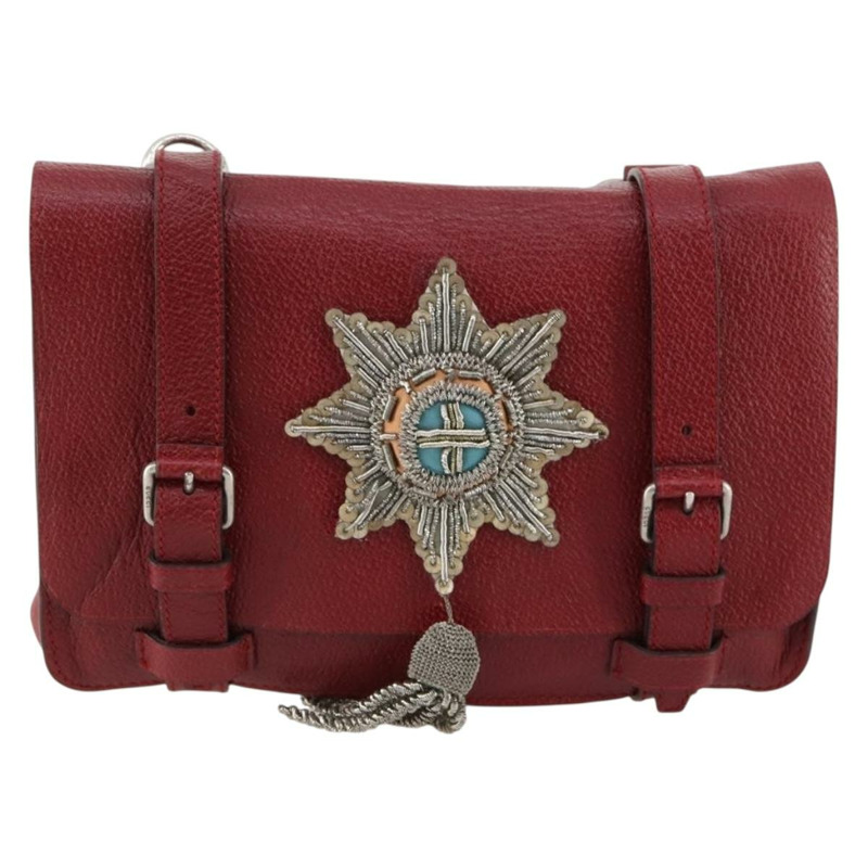 【日本直送】GUCCI 紅色銀色皮革單肩包 484676 正品 168926A-12