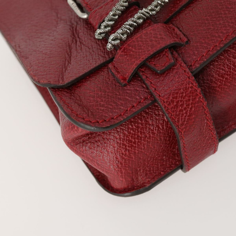 【日本直送】GUCCI 紅色銀色皮革單肩包 484676 正品 168926A-14