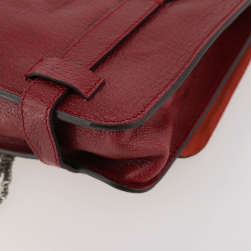 【日本直送】GUCCI 紅色銀色皮革單肩包 484676 正品 168926A-15