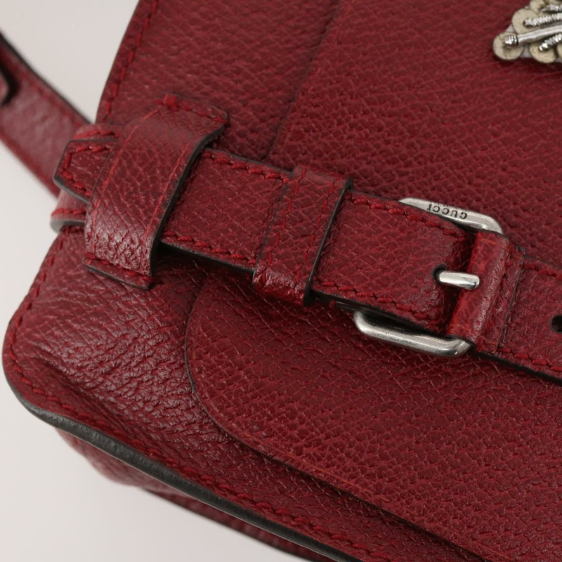 【日本直送】GUCCI 紅色銀色皮革單肩包 484676 正品 168926A-18