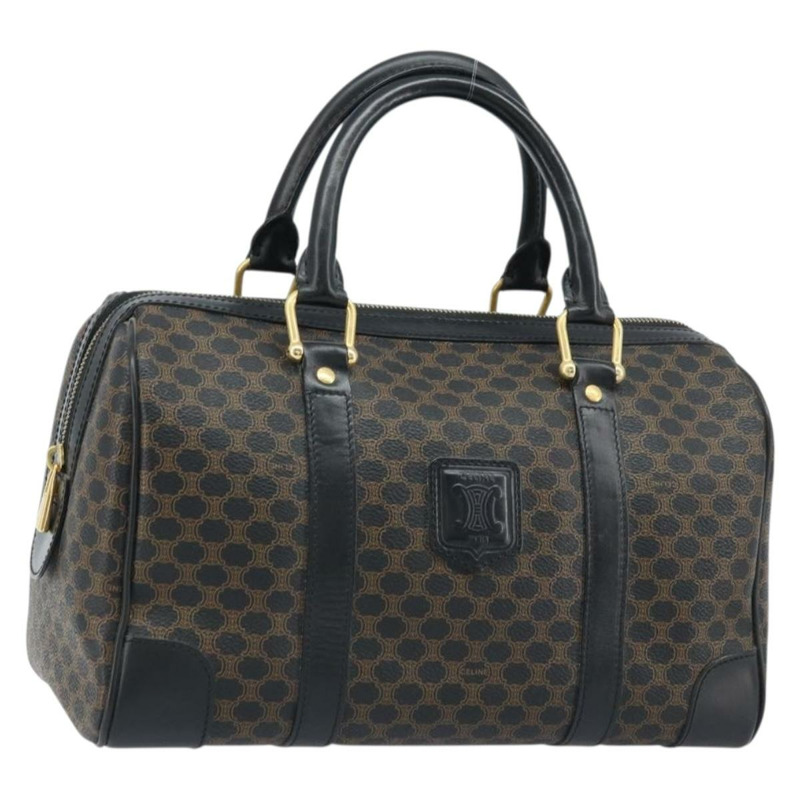 【日本直送】CELINE Macadam帆布迷你波士頓包 PVC皮革 黑色金色 正品 am10759V-0