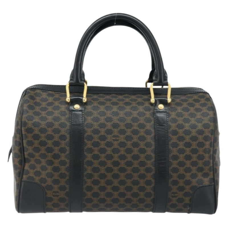 【日本直送】CELINE Macadam帆布迷你波士頓包 PVC皮革 黑色金色 正品 am10759V-1