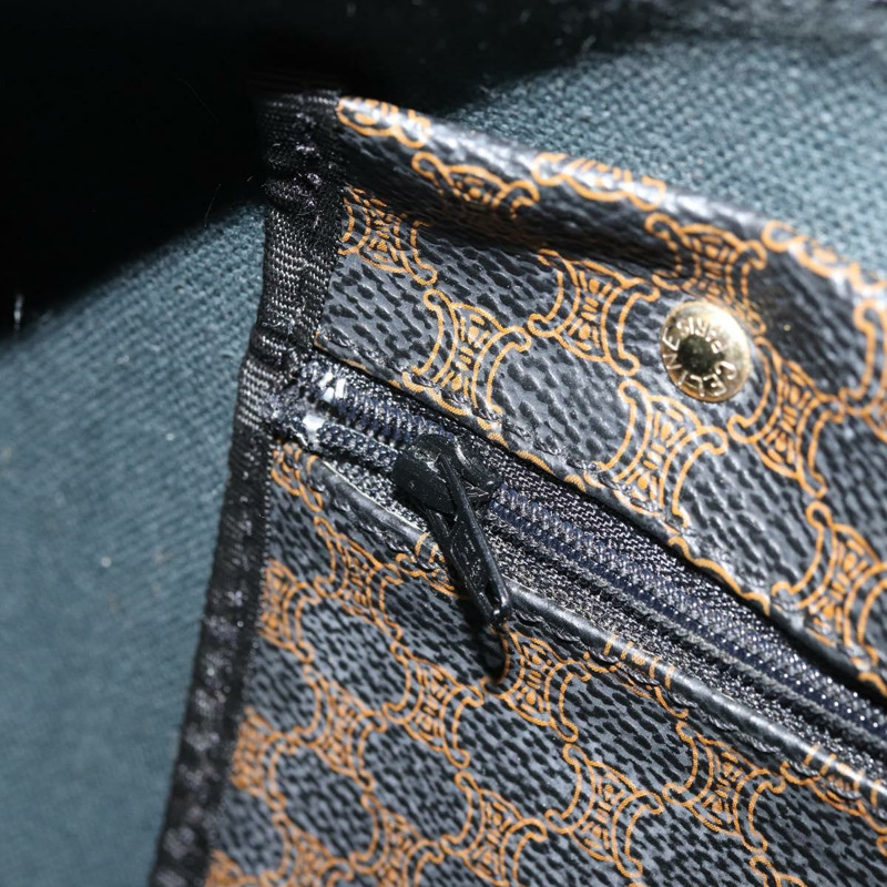 【日本直送】CELINE Macadam帆布迷你波士頓包 PVC皮革 黑色金色 正品 am10759V-22