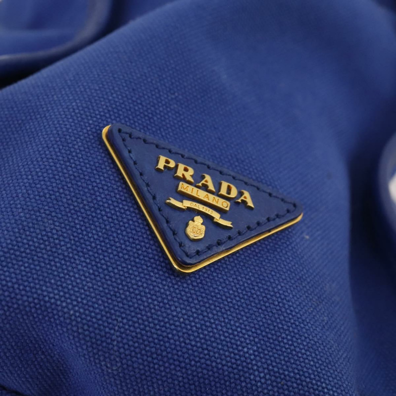 【日本直送】PRADA 手提包 皮革帆布 兩用 藍色金色 正品 BA10762-18