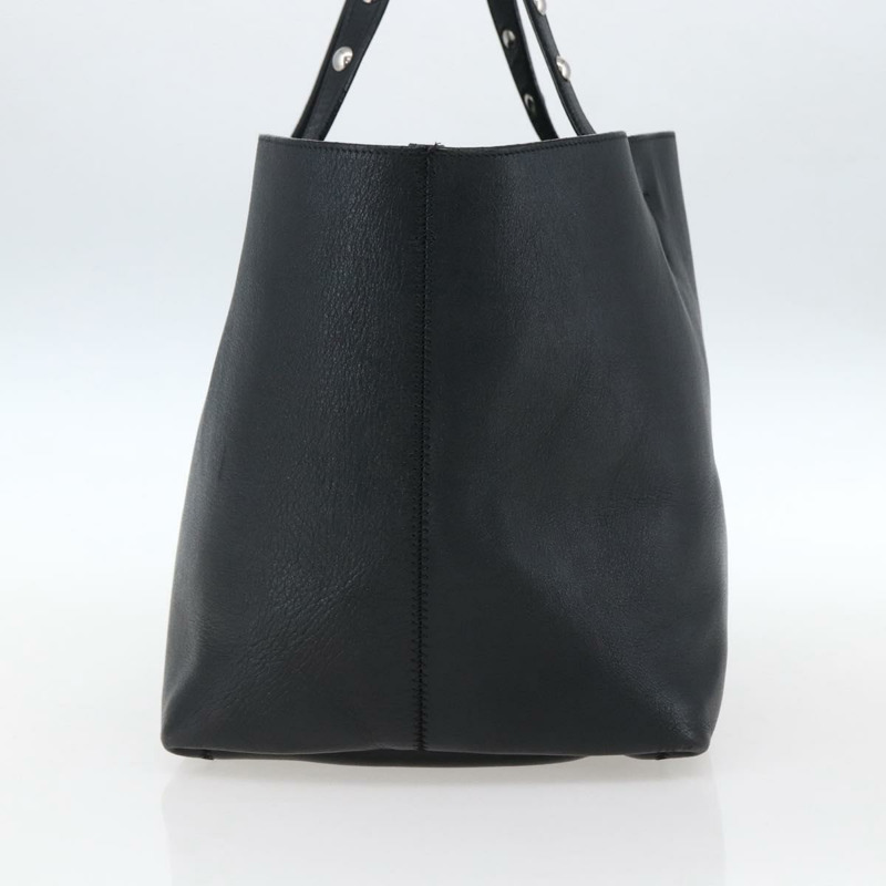 【日本直送】CELINE 鉚釘手提包 皮革 黑色 銀色 Auth mr2054-3