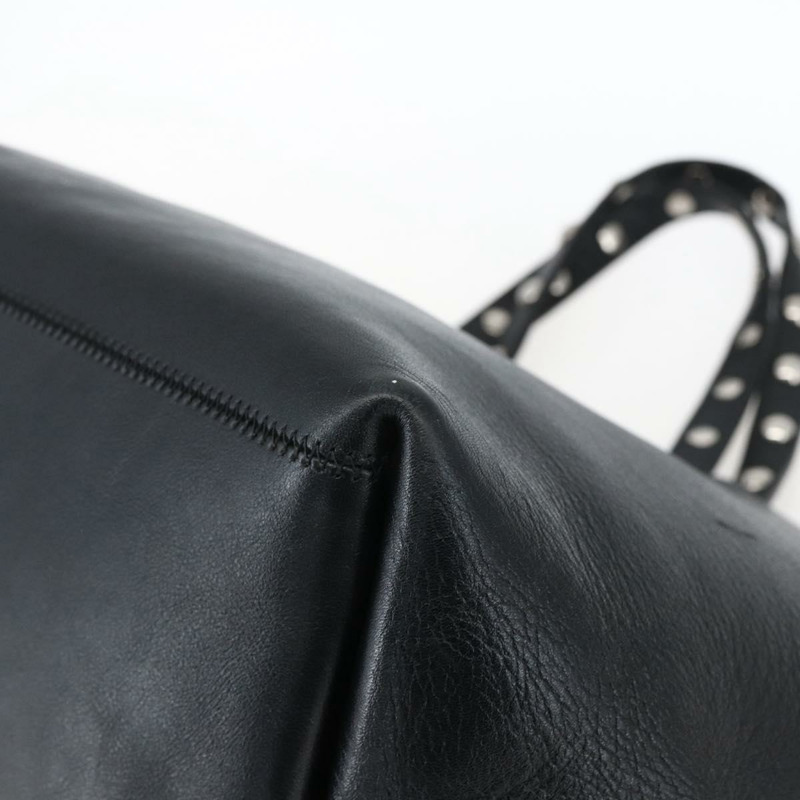 【日本直送】CELINE 鉚釘手提包 皮革 黑色 銀色 Auth mr2054-8