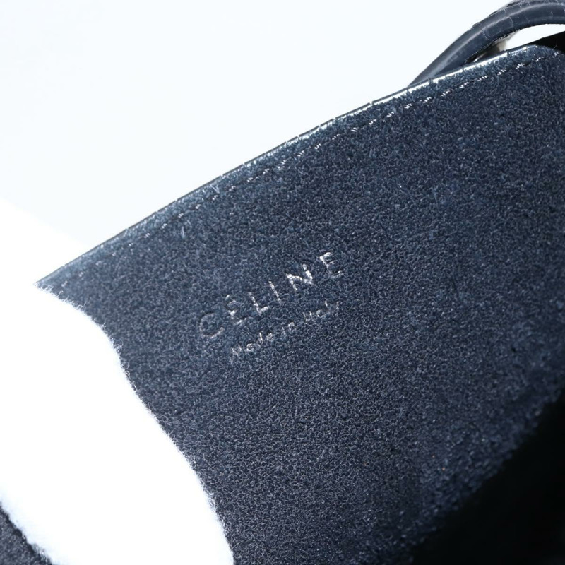 【日本直送】CELINE 鉚釘手提包 皮革 黑色 銀色 Auth mr2054-10