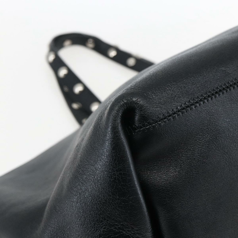 【日本直送】CELINE 鉚釘手提包 皮革 黑色 銀色 Auth mr2054-13