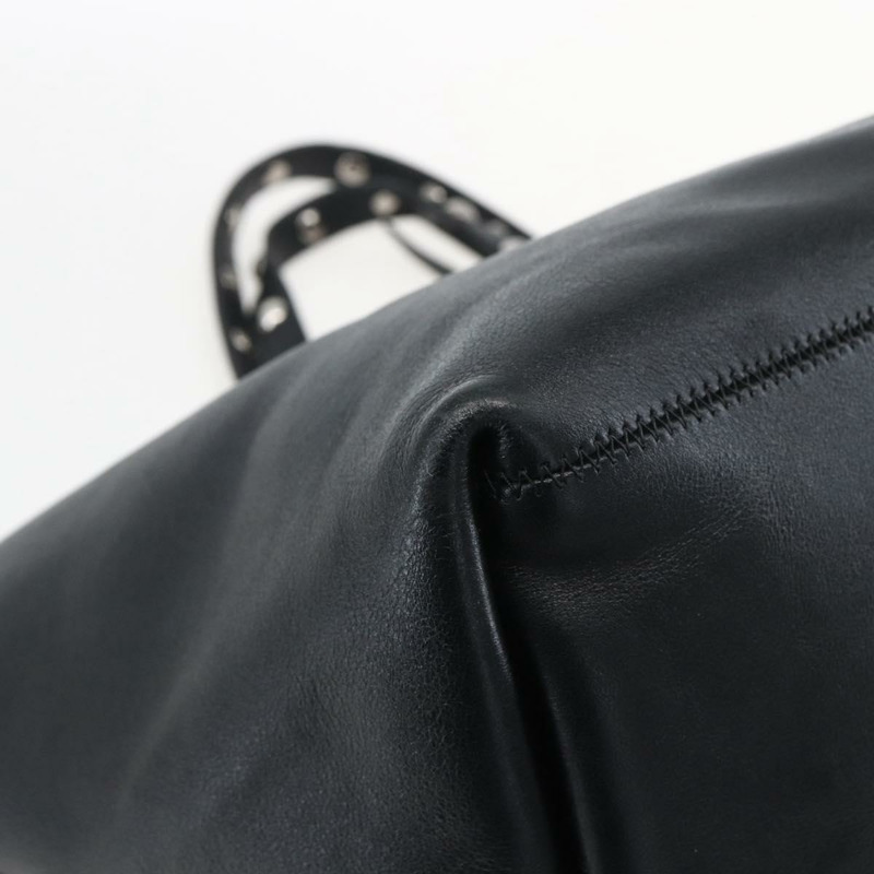 【日本直送】CELINE 鉚釘手提包 皮革 黑色 銀色 Auth mr2054-15