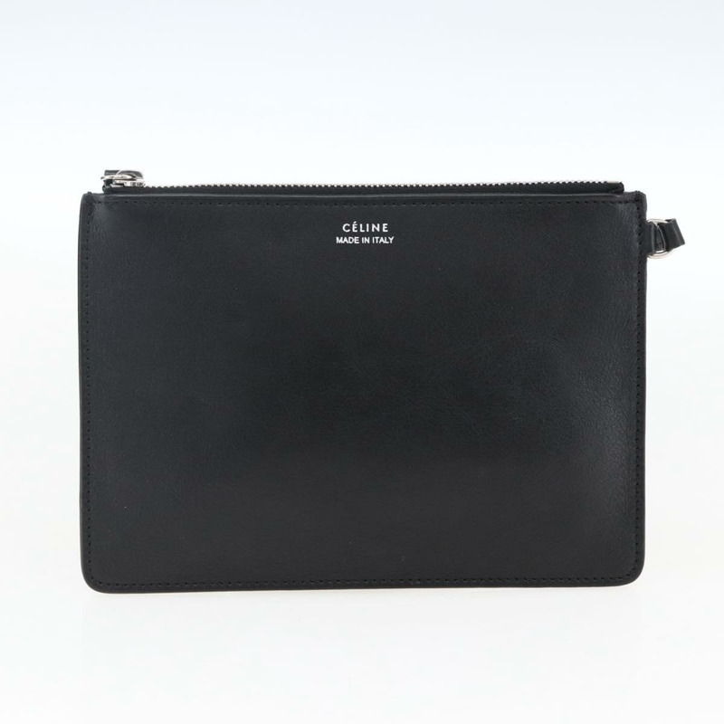 【日本直送】CELINE 鉚釘手提包 皮革 黑色 銀色 Auth mr2054-18