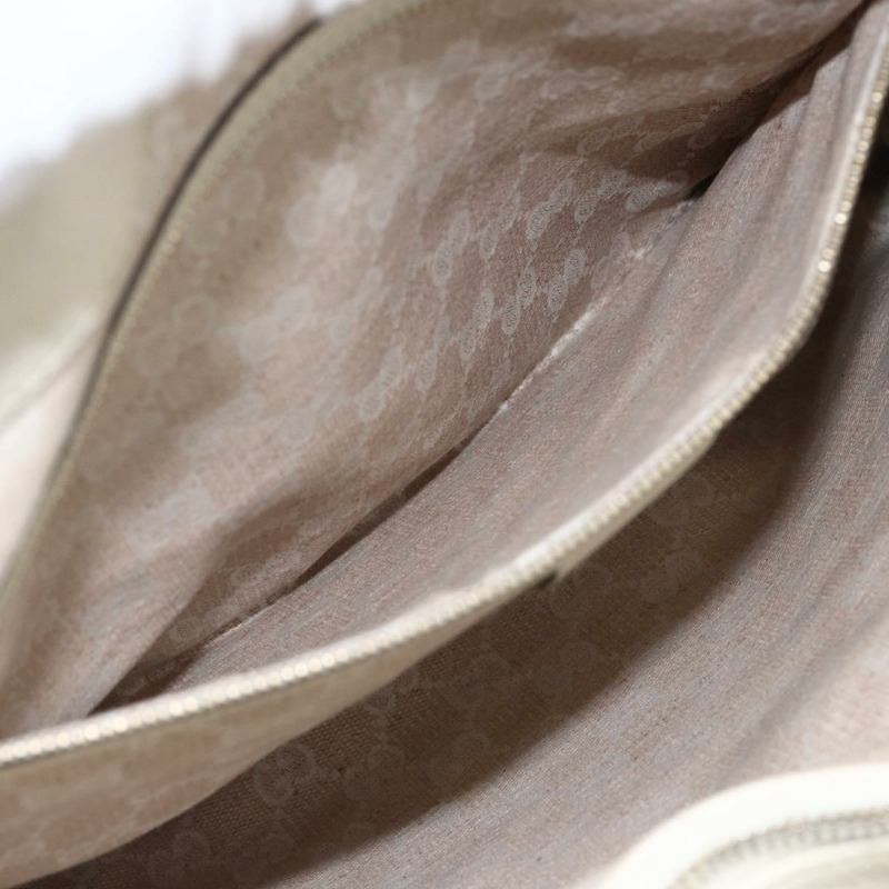 【日本直送】GUCCI 竹節手提包 皮革 白色 金色 282317 Auth mr2074-19