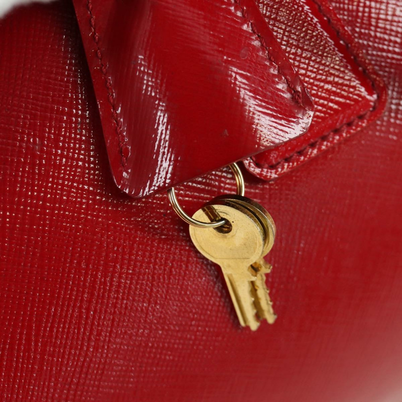 【日本直送】PRADA 手提包 Safiano 皮革 2way 紅色金色 Auth mr2038-9