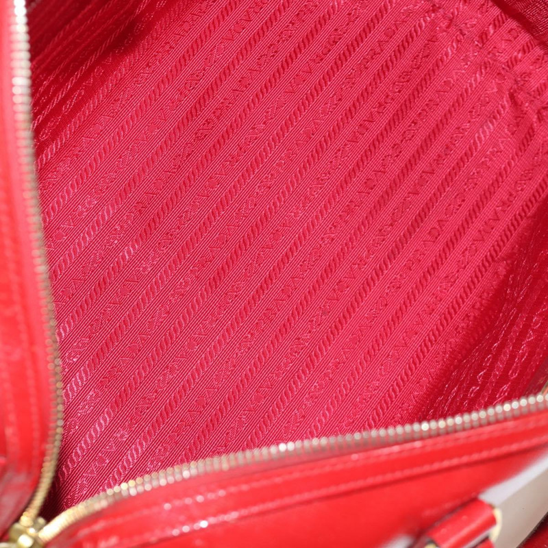 【日本直送】PRADA 手提包 Safiano 皮革 2way 紅色金色 Auth mr2038-10