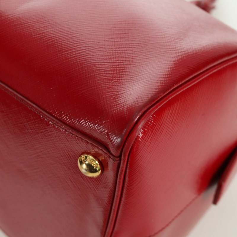 【日本直送】PRADA 手提包 Safiano 皮革 2way 紅色金色 Auth mr2038-16