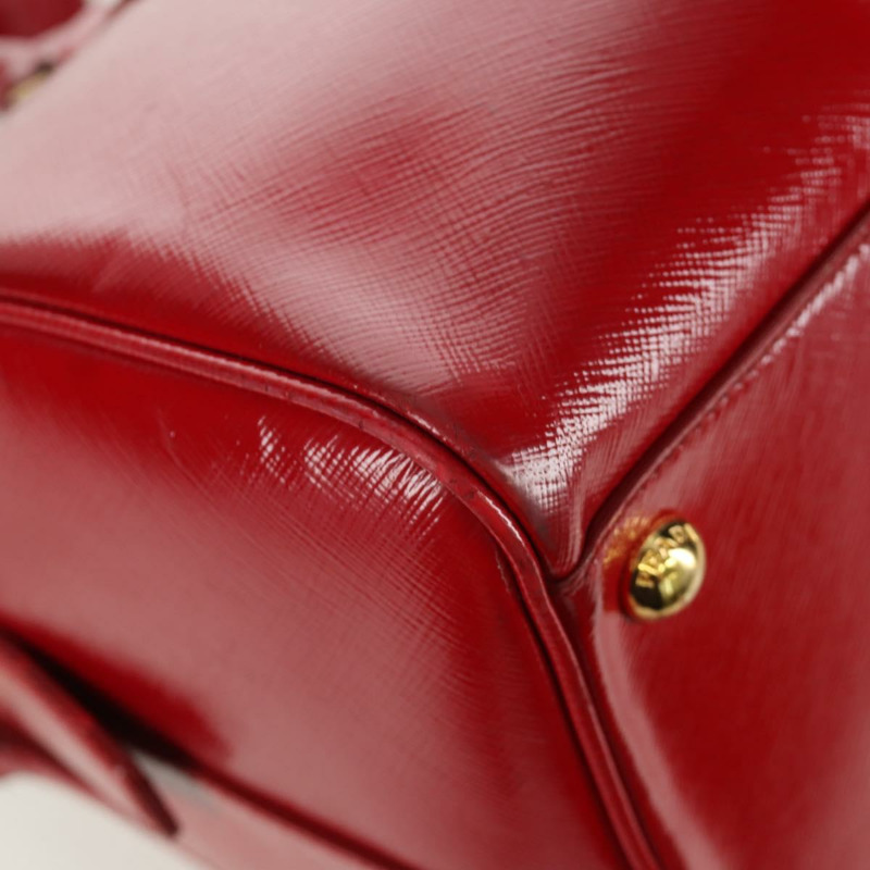 【日本直送】PRADA 手提包 Safiano 皮革 2way 紅色金色 Auth mr2038-17