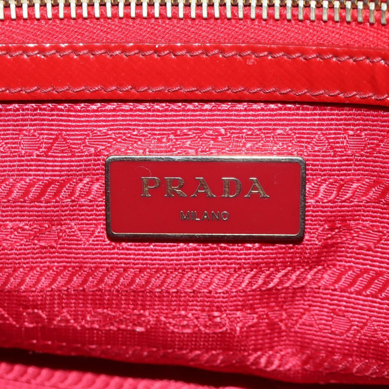 【日本直送】PRADA 手提包 Safiano 皮革 2way 紅色金色 Auth mr2038-21