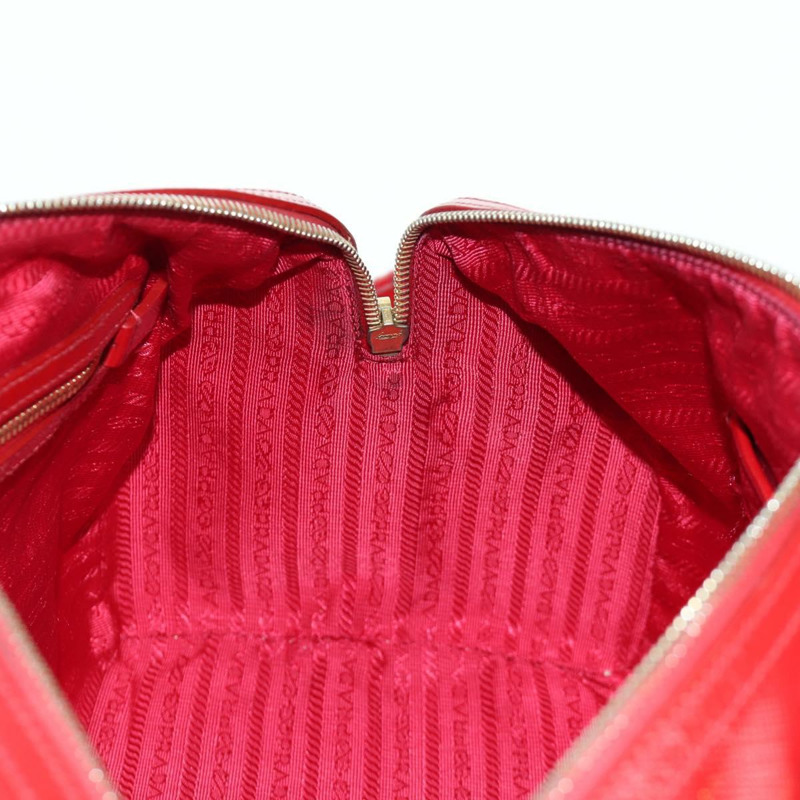 【日本直送】PRADA 手提包 Safiano 皮革 2way 紅色金色 Auth mr2038-23