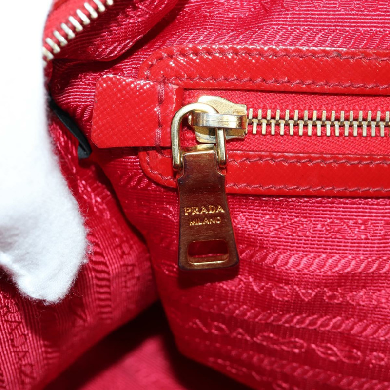 【日本直送】PRADA 手提包 Safiano 皮革 2way 紅色金色 Auth mr2038-25