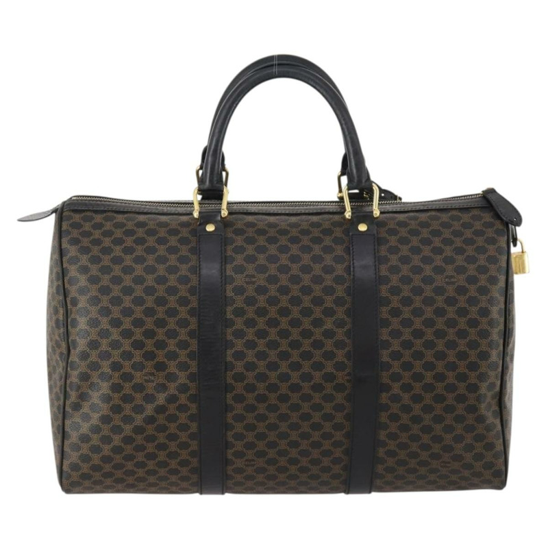 【日本直送】CELINE Macadam帆布波士頓包 PVC皮革 黑色 金色 Auth mr2010-1