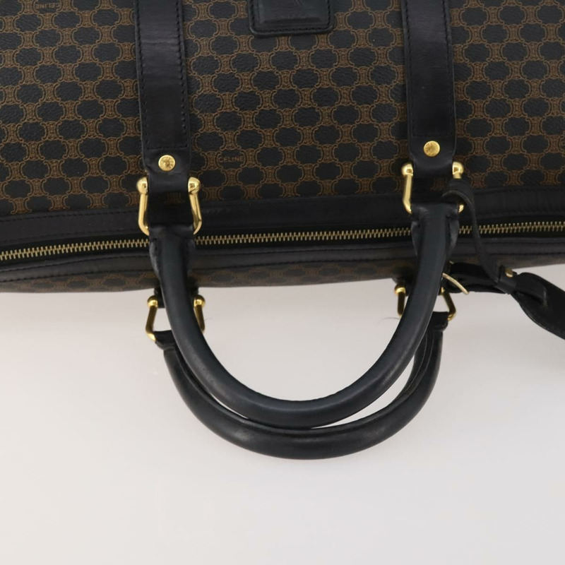 【日本直送】CELINE Macadam帆布波士頓包 PVC皮革 黑色 金色 Auth mr2010-6