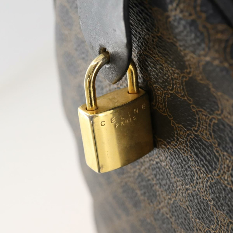 【日本直送】CELINE Macadam帆布波士頓包 PVC皮革 黑色 金色 Auth mr2010-9