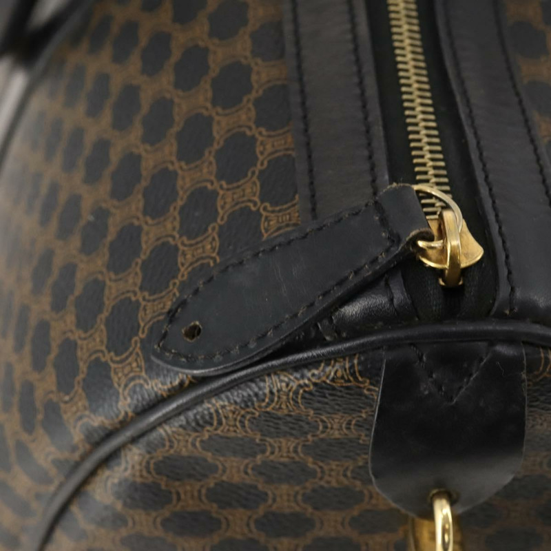 【日本直送】CELINE Macadam帆布波士頓包 PVC皮革 黑色 金色 Auth mr2010-10