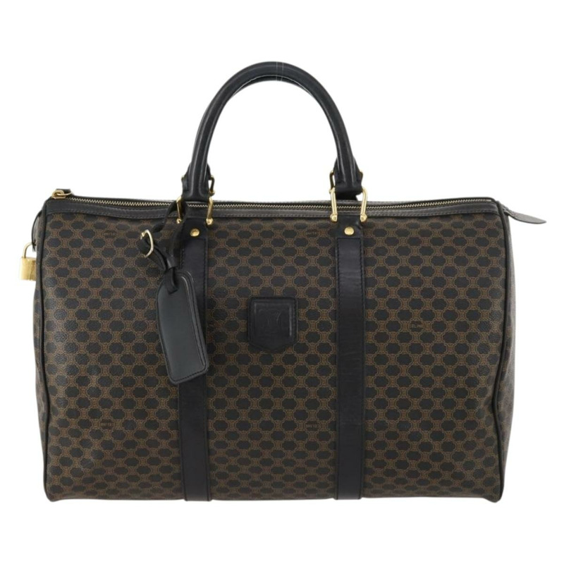 【日本直送】CELINE Macadam帆布波士頓包 PVC皮革 黑色 金色 Auth mr2010-12