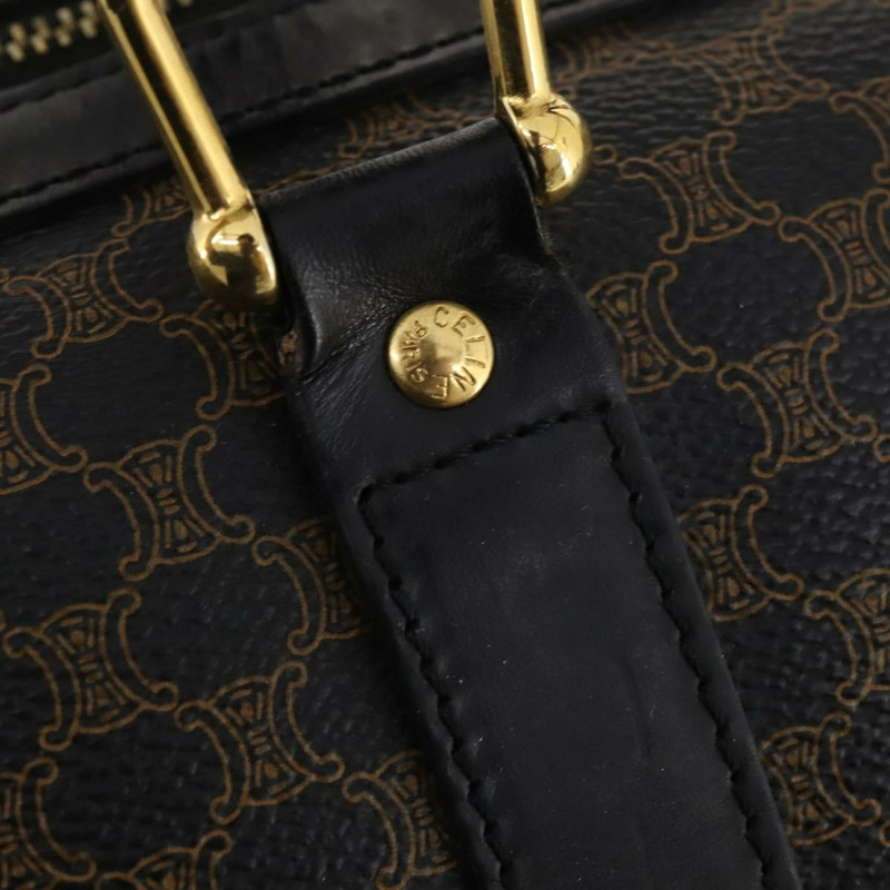 【日本直送】CELINE Macadam帆布波士頓包 PVC皮革 黑色 金色 Auth mr2010-16