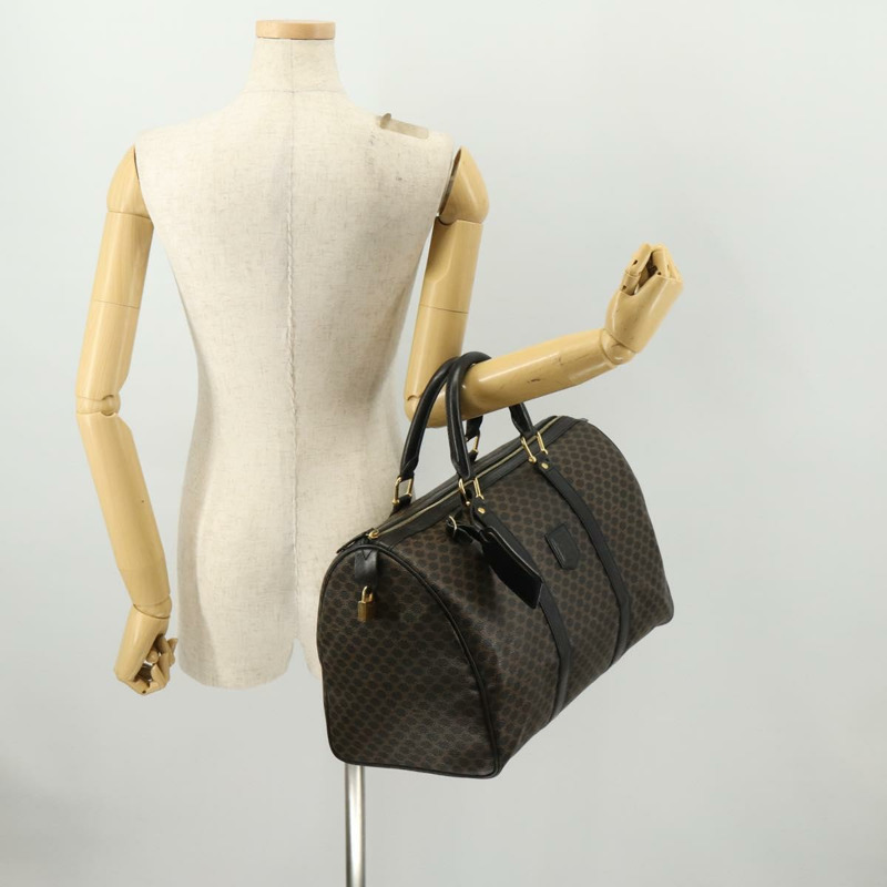 【日本直送】CELINE Macadam帆布波士頓包 PVC皮革 黑色 金色 Auth mr2010-21