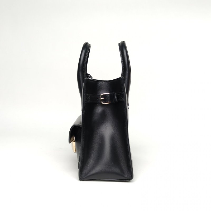 BALENCIAGA 黑色牛皮巴黎世家Padlock豎版風琴包手提托特肩背包-1