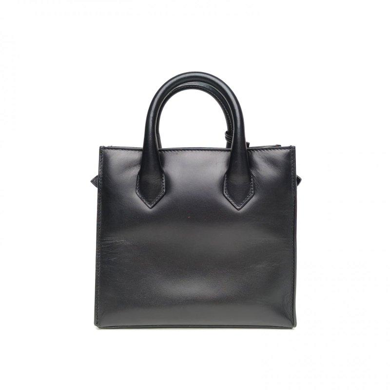 BALENCIAGA 黑色牛皮巴黎世家Padlock豎版風琴包手提托特肩背包-2