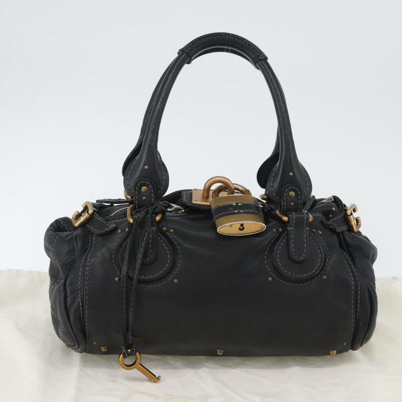 【日本直送】Chloe Paddington 手提包，黑色金色銀色真皮款，正品 am10875SAV-11