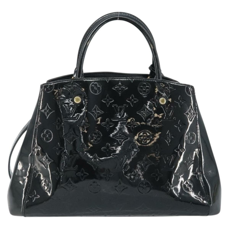 【日本直送】路易威登 Monogram Vernis Montaigne 中型手提包 Noir M50168 LV 正品 172893-1
