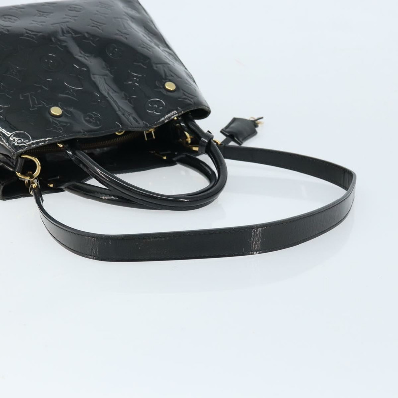 【日本直送】路易威登 Monogram Vernis Montaigne 中型手提包 Noir M50168 LV 正品 172893-7