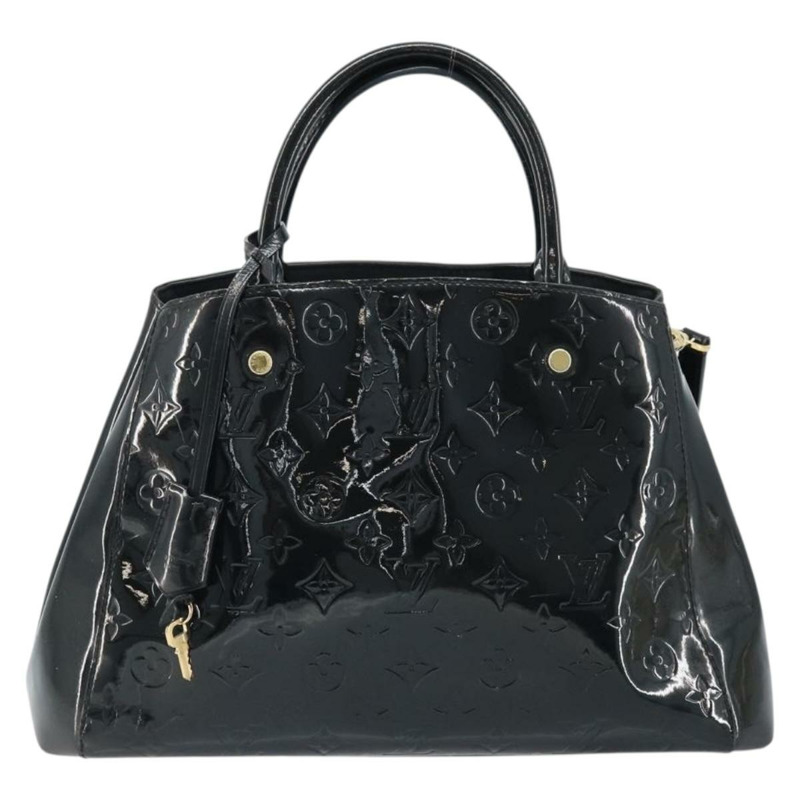 【日本直送】路易威登 Monogram Vernis Montaigne 中型手提包 Noir M50168 LV 正品 172893-12