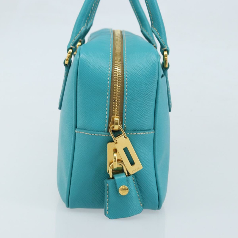 【日本直送】PRADA 手提包 Safiano 皮革 金色 祖母綠 正品 171445V-3